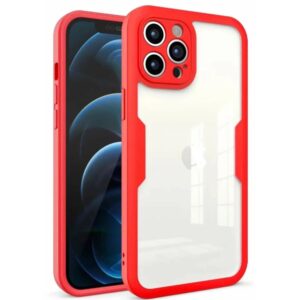 Forcell Xiaomi Redmi Note 9S / 9 Pro / 9 Pro Max Real Shockproof Θήκη με Πλαίσιο Σιλικόνης Διάφανη - Red