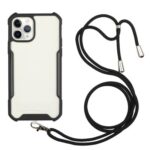 Forcell Samsung Galaxy A32 5G με Λουράκι Acrylic with Neck Lanyard Θήκη Με Πλαίσιο Σιλικόνης Διάφανη - Black