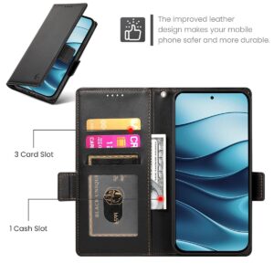 Xiaomi Redmi Note 15 Pro 4G Side Buckle Magnetic Frosted Leather Δερμάτινη Θήκη - Black