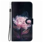 Xiaomi Redmi Note 15 Pro 5G Crystal Texture Colored Leather Purple Peony Drawing-Θήκη Βιβλίο