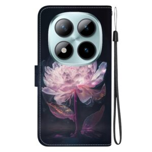 Xiaomi Redmi Note 15 Pro 5G Crystal Texture Colored Leather Purple Peony Drawing-Θήκη Βιβλίο