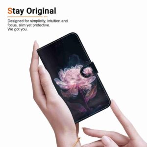 Xiaomi Redmi Note 15 Pro 5G Crystal Texture Colored Leather Purple Peony Drawing-Θήκη Βιβλίο