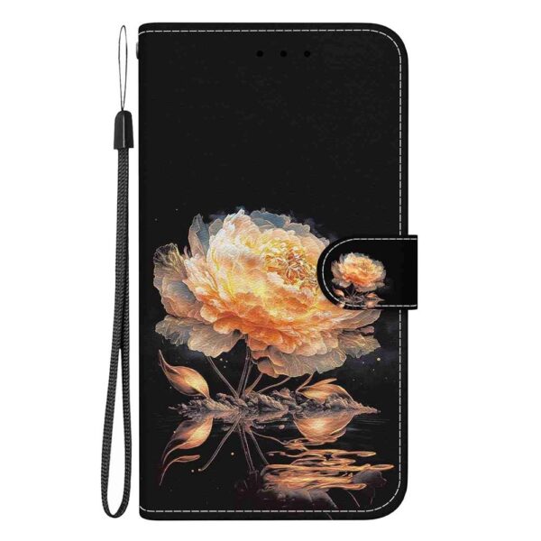 Xiaomi Redmi Note 15 4G / 5G / Poco M8 5G Crystal Texture Colored Leather Gold Peony Drawing-Θήκη Βιβλίο
