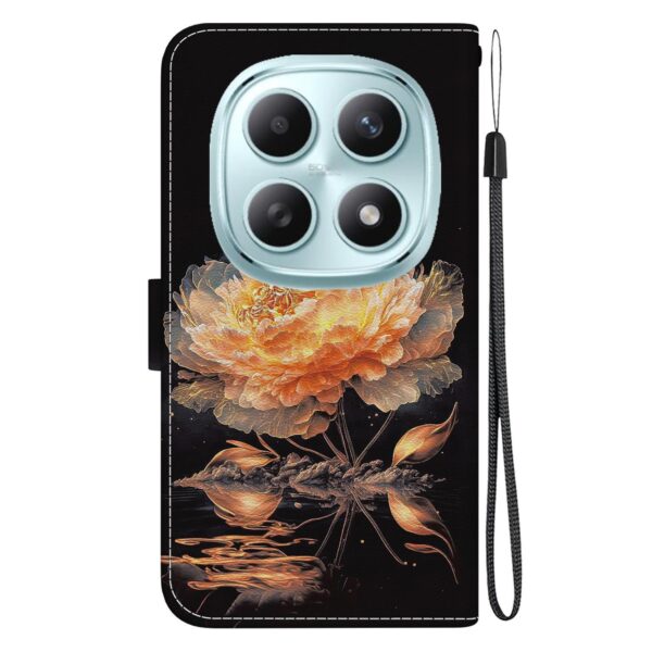 Xiaomi Redmi Note 15 4G / 5G / Poco M8 5G Crystal Texture Colored Leather Gold Peony Drawing-Θήκη Βιβλίο