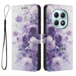 Xiaomi Redmi Note 15 5G / 4G Color Pattern Leather Purple Rose Drawing-Θήκη Βιβλίο