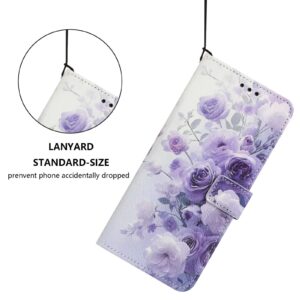Xiaomi Redmi Note 15 5G / 4G Color Pattern Leather Purple Rose Drawing-Θήκη Βιβλίο