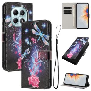 Xiaomi Redmi Note 15 5G / 4G Color Pattern Leather Dragonfly Drawing-Θήκη Βιβλίο