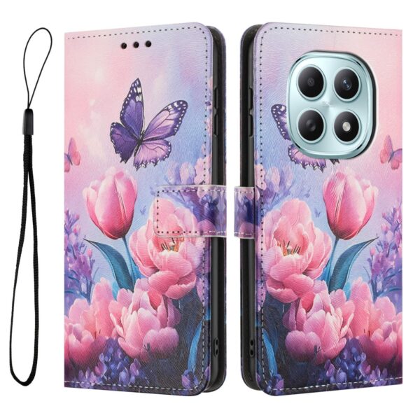 Xiaomi Redmi Note 15 5G /4G Color Pattern Leather Pink Butterfly Drawing-Θήκη Βιβλίο