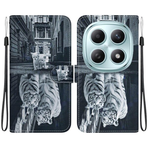 Xiaomi Redmi Note 15 4G / 5G / Poco M8 5G Crystal Texture Colored Leather Cat Tiger Reflection Drawing-Θήκη Βιβλίο Xiaomi Redmi Note 15 4G / 5G / Poco M8 5G Crystal Texture Colored Leather Cat Tiger Reflection Drawing-Θήκη Βιβλίο