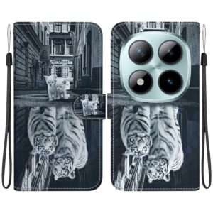 Xiaomi Redmi Note 15 Pro 5G Crystal Texture Colored Leather Cat Tiger Reflection Drawing-Θήκη Βιβλίο
