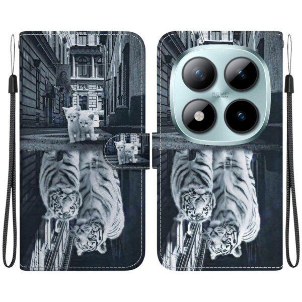 Xiaomi Redmi Note 15 Pro 5G Crystal Texture Colored Leather Cat Tiger Reflection Drawing-Θήκη Βιβλίο