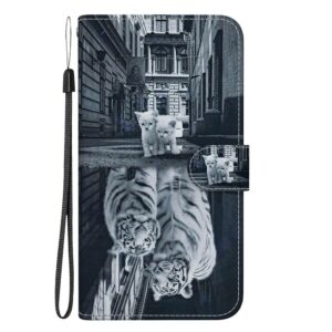 Xiaomi Redmi Note 15 Pro 5G Crystal Texture Colored Leather Cat Tiger Reflection Drawing-Θήκη Βιβλίο