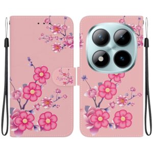 Xiaomi Redmi Note 15 Pro 5G Crystal Texture Colored Leather Cherry Blossoms Drawing-Θήκη Βιβλίο