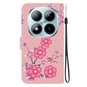 Xiaomi Redmi Note 15 Pro 5G Crystal Texture Colored Leather Cherry Blossoms Drawing-Θήκη Βιβλίο