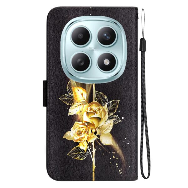 Xiaomi Redmi Note 15 4G /5G/ Poco M8 5G Crystal Texture Colored Leather Gold Butterfly Rose Drawing-Θήκη Βιβλίο