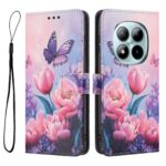Xiaomi Redmi Note 15 Pro+ 5G Color Pattern Leather Pink Butterfly Drawing-Θήκη Βιβλίο