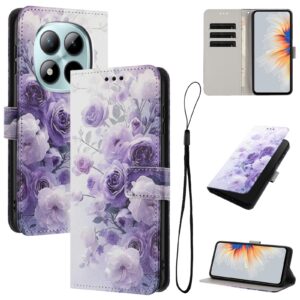 Xiaomi Redmi Note 15 Pro+ 5G Color Pattern Leather Purple Rose Drawing-Θήκη Βιβλίο