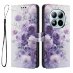 Xiaomi Redmi Note 15 Pro+ 5G Color Pattern Leather Purple Rose Drawing-Θήκη Βιβλίο