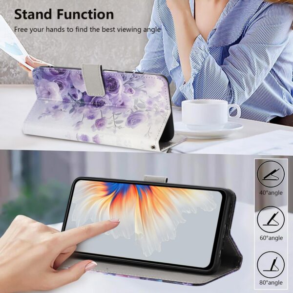 Xiaomi Redmi Note 15 Pro+ 5G Color Pattern Leather Purple Rose Drawing-Θήκη Βιβλίο