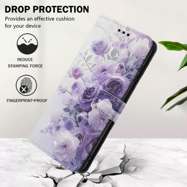 Xiaomi Redmi Note 15 Pro+ 5G Color Pattern Leather Purple Rose Drawing-Θήκη Βιβλίο