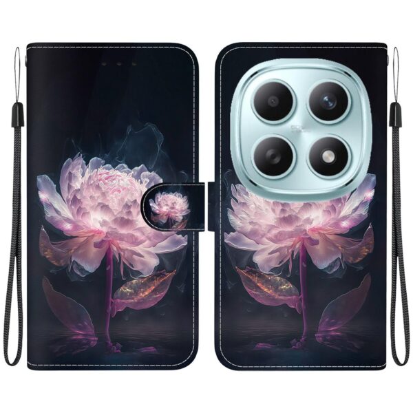 Xiaomi Redmi Note 15 4G /5G / Poco M8 5G Crystal Texture Colored Leather Purple Peony Drawing-Θήκη Βιβλίο