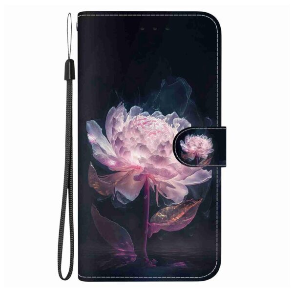 Xiaomi Redmi Note 15 4G /5G / Poco M8 5G Crystal Texture Colored Leather Purple Peony Drawing-Θήκη Βιβλίο