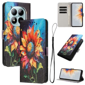 Xiaomi Redmi Note 15 Pro+ 5G Color Pattern Leather Sunflower Drawing-Θήκη Βιβλίο