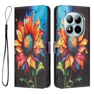 Xiaomi Redmi Note 15 Pro+ 5G Color Pattern Leather Sunflower Drawing-Θήκη Βιβλίο