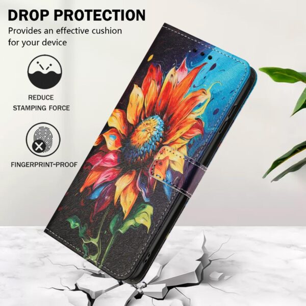 Xiaomi Redmi Note 15 Pro+ 5G Color Pattern Leather Sunflower Drawing-Θήκη Βιβλίο