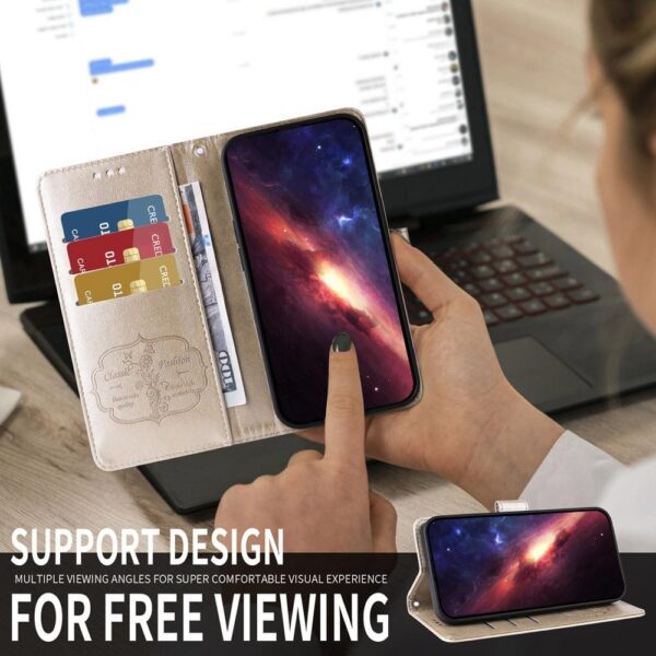 Xiaomi Redmi Note 15 Pro 4G Embossed Butterfly Flowers Leather Gold-Θήκη Βιβλίο