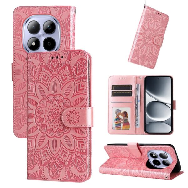 Xiaomi Redmi Note 15 Pro 4G Embossed Sunflower Leather Rose Gold-Θήκη Βιβλίο
