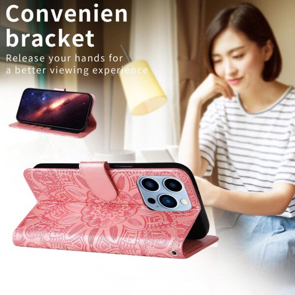 Xiaomi Redmi Note 15 Pro 4G Embossed Sunflower Leather Rose Gold-Θήκη Βιβλίο