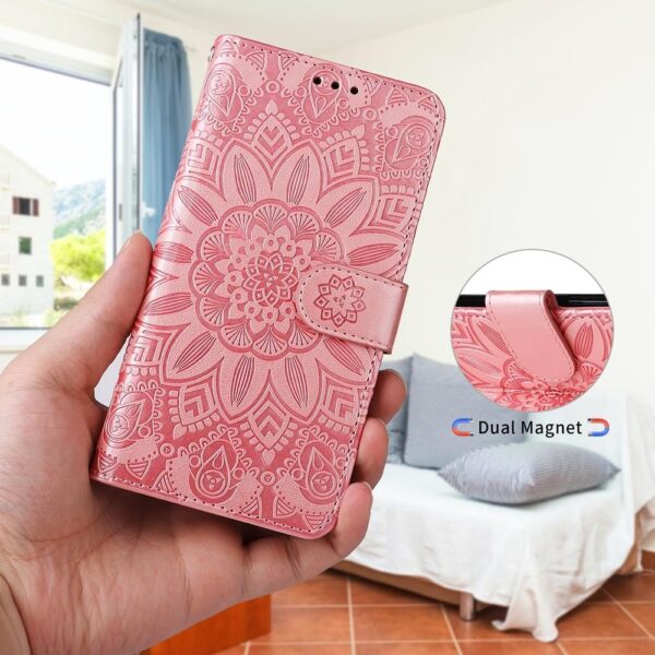 Xiaomi Redmi Note 15 Pro 4G Embossed Sunflower Leather Rose Gold-Θήκη Βιβλίο