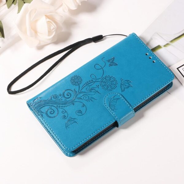 Xiaomi Redmi Note 15 Pro 4G Embossed Butterfly Flowers Leather Blue-Θήκη Βιβλίο
