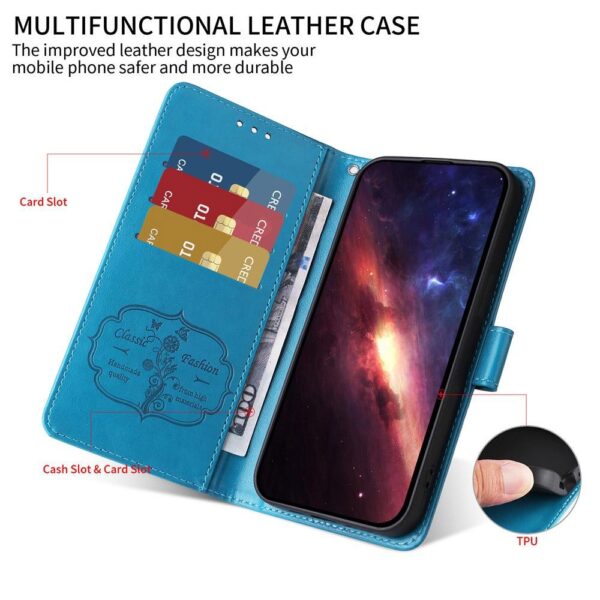 Xiaomi Redmi Note 15 Pro 4G Embossed Butterfly Flowers Leather Blue-Θήκη Βιβλίο