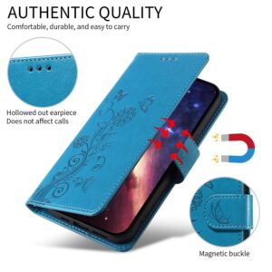 Xiaomi Redmi Note 15 Pro 4G Embossed Butterfly Flowers Leather Blue-Θήκη Βιβλίο