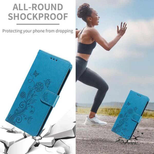 Xiaomi Redmi Note 15 Pro 4G Embossed Butterfly Flowers Leather Blue-Θήκη Βιβλίο