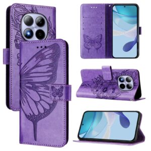 Xiaomi Redmi Note 15 Pro 5G Embossed Butterfly Leather Light Purple-Θήκη Βιβλίο