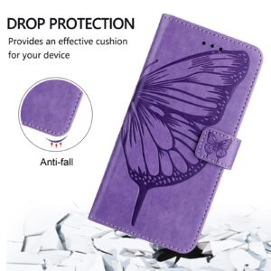 Xiaomi Redmi Note 15 Pro 5G Embossed Butterfly Leather Light Purple-Θήκη Βιβλίο