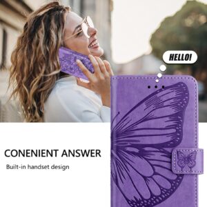Xiaomi Redmi Note 15 Pro 5G Embossed Butterfly Leather Light Purple-Θήκη Βιβλίο