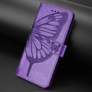 Xiaomi Redmi Note 15 Pro 5G Embossed Butterfly Leather Light Purple-Θήκη Βιβλίο