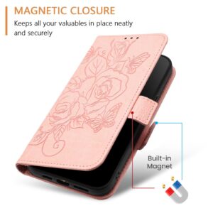 Xiaomi Redmi Note 15 Pro+ 5G Embossed Rose RFID Anti-theft Leather Pink-Θήκη Βιβλίο