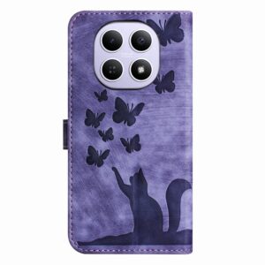 Xiaomi Redmi Note 15 4G / 5G Butterfly Cat Embossing Flip Leather Purple-Θήκη Βιβλίο