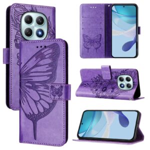 Xiaomi Redmi Note 15 4G / 5G Embossed Butterfly Leather Light Purple-Θήκη Βιβλίο