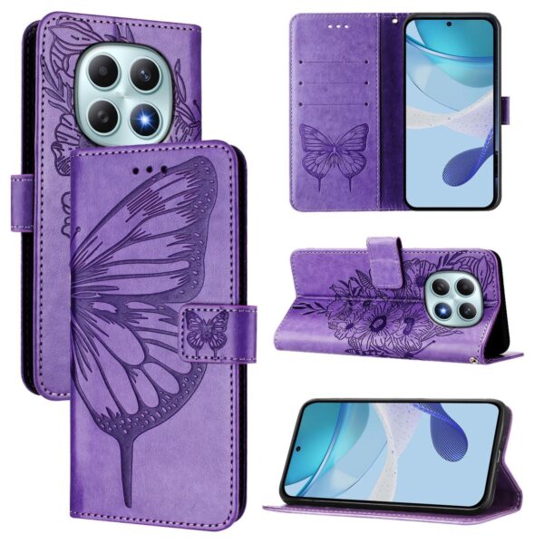 Xiaomi Redmi Note 15 4G / 5G Embossed Butterfly Leather Light Purple-Θήκη Βιβλίο