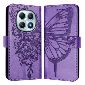 Xiaomi Redmi Note 15 4G / 5G Embossed Butterfly Leather Light Purple-Θήκη Βιβλίο