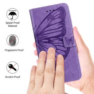 Xiaomi Redmi Note 15 4G / 5G Embossed Butterfly Leather Light Purple-Θήκη Βιβλίο