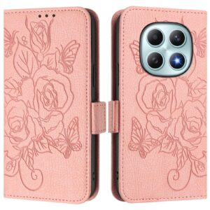 Xiaomi Redmi Note 15 4G / 5G Embossed Rose RFID Anti-theft Leather Pink-Θήκη Βιβλίο