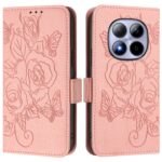 Xiaomi Redmi Note 15 Pro 5G Embossed Rose RFID Anti-theft Leather Pink-Θήκη Βιβλίο