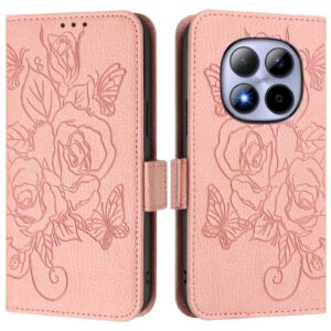 Xiaomi Redmi Note 15 Pro 5G Embossed Rose RFID Anti-theft Leather Pink-Θήκη Βιβλίο
